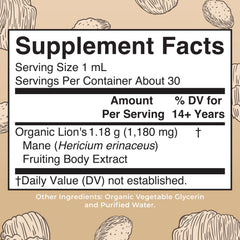 Organic Lion’s Mane Liquid Drops